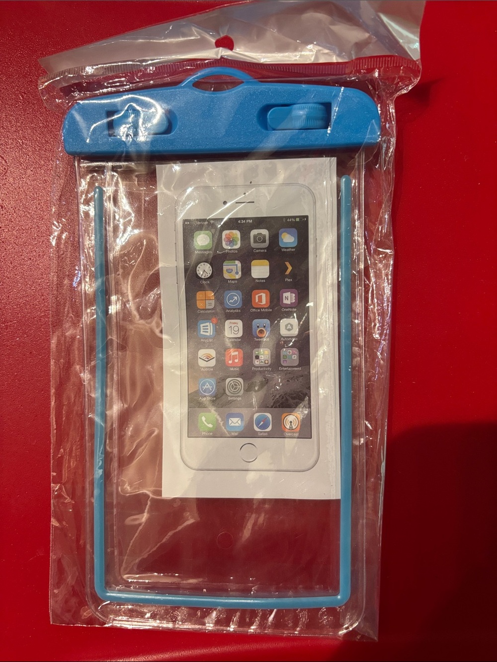 1pc Waterproof Blue Phone Pouch